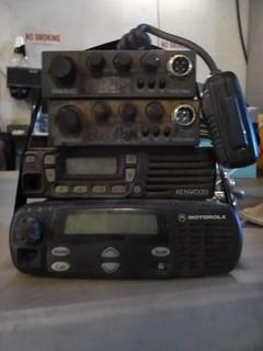 (1) Motorola VHF 2 Way Radio , (2) Uniden VHF 2 Way Radio w/ 1 Mic, (1) Kenwood VHF 2 Way Radio, No Mic