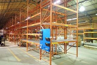 20 Sections Asst. 42"Pallet Racking w/ 8' Beams and Wire Mesh Decking.