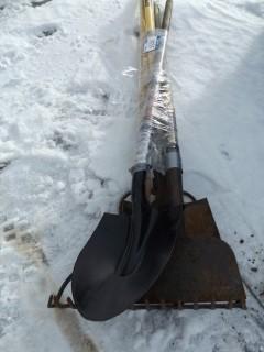 Assorted Shovels & Rakes.