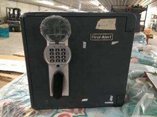 First Alert Waterproof/Fireproof Safe with Keypad & Keys.
(Keys in Office)