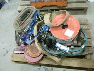 (3) Pipe Alignment Tools, (2) Sling, (3) End Caps, (1) Pipe Stand, (1) Chain, (250') Steel Wire Rope (N-F)