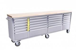 New -  96" 24 Drawer Stainless Steel Tool Chest