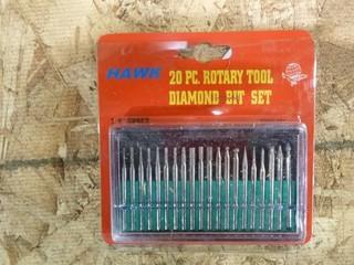 20PC Rotary Diamond Bit Set in Case (W-3-3-2)