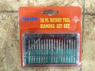 20PC Rotary Diamond Bit Set in Case (W-3-3-2)