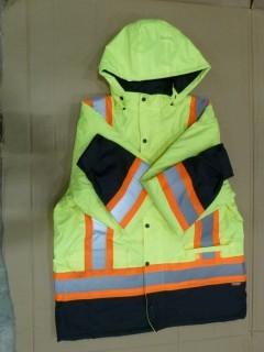 Terra Hi-Vis 2XL Type R Class 3 Parka C/w Hood *NOTE:Does not zip, only button* (W-3-5-2)