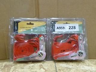 2PC 1"x15' Ratchet Tie-Downs (W-3-5-2)