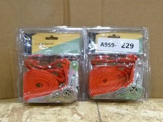 2PC 1"x15' Ratchet Tie-Downs (W-3-5-2)