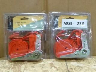 2PC 1"x15' Ratchet Tie-Downs (W-3-5-2)