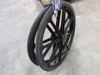 Pair of Wheels with Axle Bolts and Bearings to Build Cart (W-3-5-2)