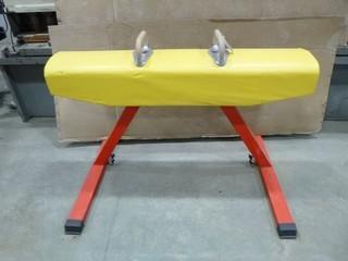 Gymnastic Pommel Horse Vault, 63" X 14", C/w Adjustable Height Base (W-4-5-1)