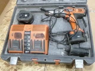 Ridigid Cordless Drill with (2) Batteries and Double Charger (W-4-1-2)