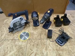 Mastercraft Cordless Set (Drill, Saw, Light) (W-4-1-2)