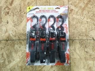 4 Pack Erikson 1" x 15' 1300 Ratchet Straps (W-4-1-3)