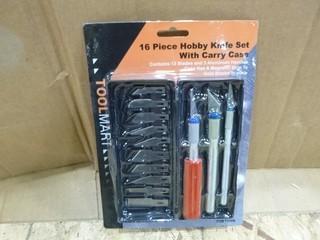 16PC Hobby Knife Set w/ Case (W-4-1-3)