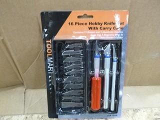 16PC Hobby Knife Set w/ Case (W-4-1-3)