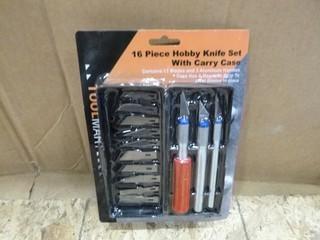 16PC Hobby Knife Set w/ Case (W-4-1-3)