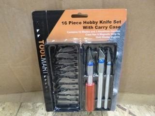 16PC Hobby Knife Set w/ Case (W-4-1-3)