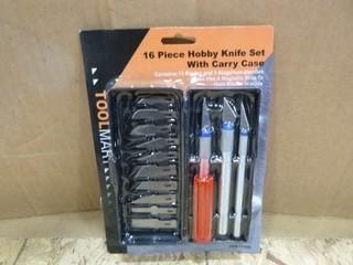 16PC Hobby Knife Set w/ Case (W-4-1-3)
