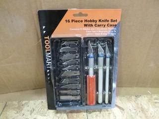 16PC Hobby Knife Set w/ Case (W-4-1-3)