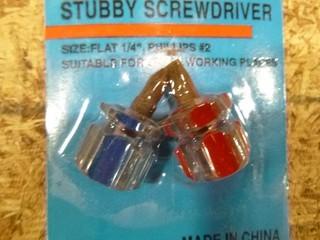 2PC Mini Stubby Screwdriver Set (Bits Interchangeable) (W-4-1-3)