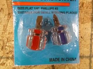 2PC Mini Stubby Screwdriver Set (Bits Interchangeable) (W-4-1-3)