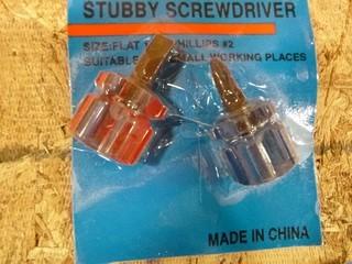2PC Mini Stubby Screwdriver Set (Bits Interchangeable) (W-4-1-3)