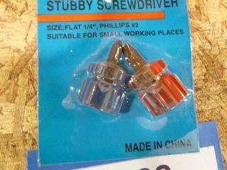 2PC Mini Stubby Screwdriver Set (Bits Interchangeable) (W-4-1-3)