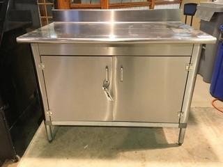 Stainless Steel Kitchen Table 4'x30"x35".