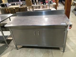 Stainless Steel Kitchen Table 5'x30"x35".