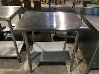 Stainless Steel Kitchen Table 30"x3"x3'.