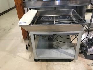 Stainless Steel Rolling Cart 37"x32"x33" c/w (4) Electric Hot Plates.