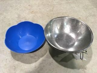 (2) Large Colanders w/Plastic Bowl.