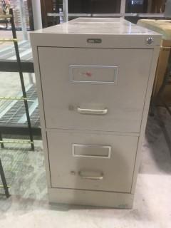 Two Drawer Metal filing Cabinet 15"Wx29"Hx27"D.