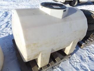 Rectangular 300 Gallon Tank. Last Contained Bentonite (Tru-Bore). Note: (MSDS) Material Safety Data Sheet In Office.