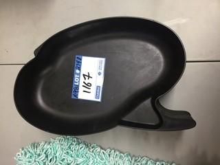 (10) Black Plastic Oval Shaped Dishes.