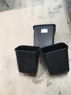 (3) Plastic Garbage Cans.