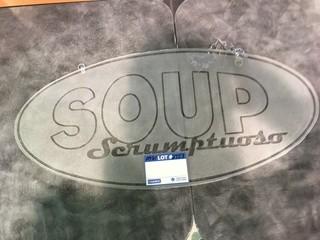 Plastic Hanging Soup Sign.