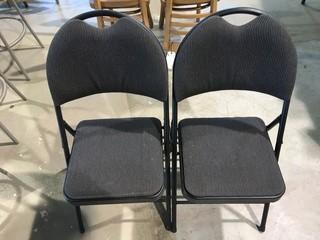 (2)Black Folding Metal Chairs.