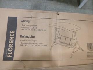 Florence Steel Swing Bench, 84.6" x 54.3" x 71.2" (W-W)