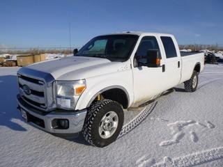 2012 Ford F-350 XLT Super Duty 4x4, 6.2L Gas, Showing 335421 Km, LT265/70R17 Tires, MP3, Sync Capability, 8' Box, A/C, VIN# 1FT8W3B68CEC74249, *NOTE: Tail Gate is from F-250, Missing Rearview Mirror, Side Emblem, *Note Crack in Windshield*