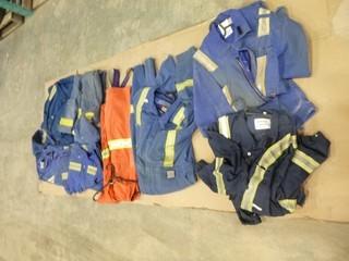 Fire Retardant Coveralls, (4) 46 Reg Coveralls, (1) Hi-Vis Bib Coveralls Size 2XL, (1) 44 Reg Coveralls, (1) 48 Reg Coveralls, (1) 52 Reg Coveralls (W-4-3-2)