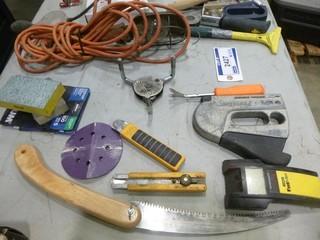 Utility Knives, Staplers, Trouble Light, Hack Saw, Conspicuity Masking Tape and More (W-4-3-3)