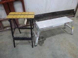 (1) Collapsible Bench, (1) Husky Work Bench (W-4-3-3)