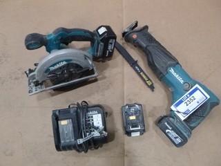 (1) Makita Circular Saw 6" Blade, (1) Battery Charger (W-5-4-1)