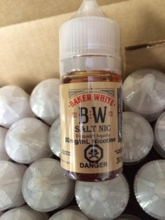 Lot of (9) Baker White Vanilla Bean 50mg/ml Vape Juice.