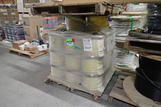 Lot of Approx. 31 Spools 12-2 NM-B Copper Yellow Wire and 3 Spools of RW90 BK 600 volt Cable.