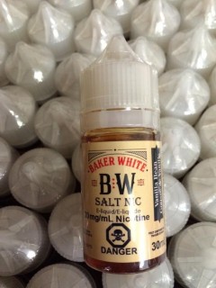 Lot of (9) Baker White Vanilla Bean 20mg/ml Vape Juice.