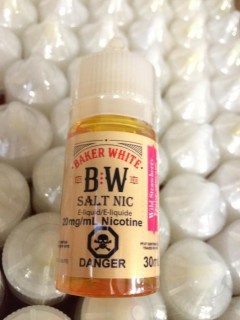 Lot of (9) Baker White Wild Strawberry 20mg/ml Vape Juice.