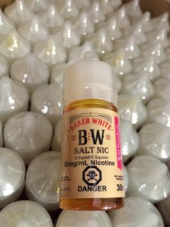 Lot of (9) Baker White Wild Strawberry 30mg/ml Vape Juice.