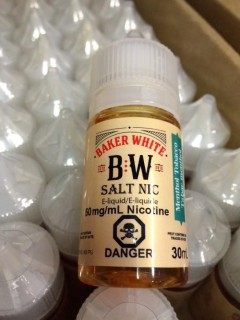 Lot of (9) Baker White Menthol Tobacco 50mg/ml Vape Juice.